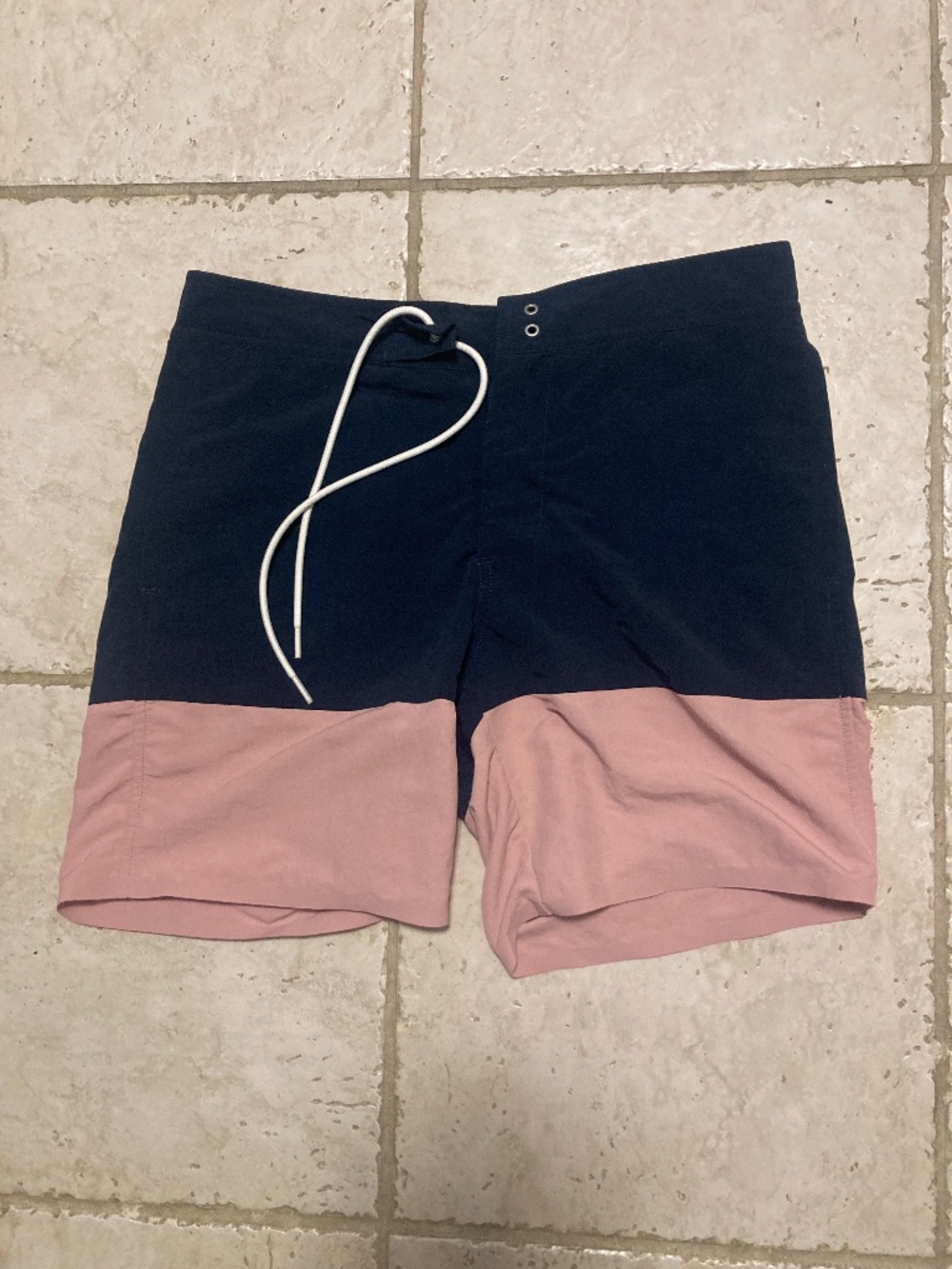 Everlane Swim Trunks Shorts Size 31 Navy Blue and Pink
